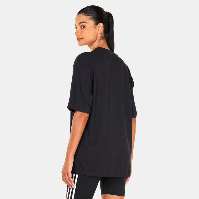 adidas Women's Future Icons Badge Of Sport Boyfriend T-Shirt Black image number 1