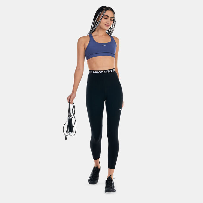 Nike Women's Swoosh Light-Support Training Sports Bra Blue image number 2