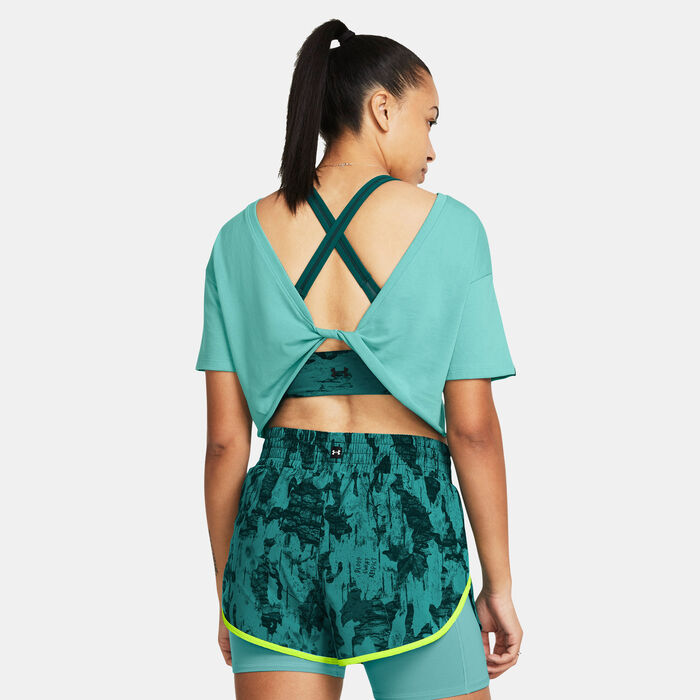 Under Armour Women's Project Rock Graphic Crop Top Green image number 1
