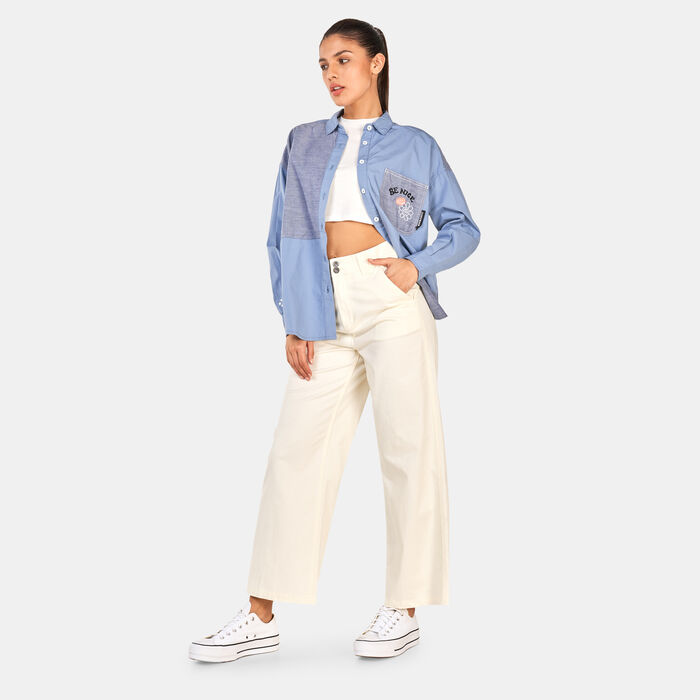 Converse Women's Wide Leg Carpenter Pants White image number 2