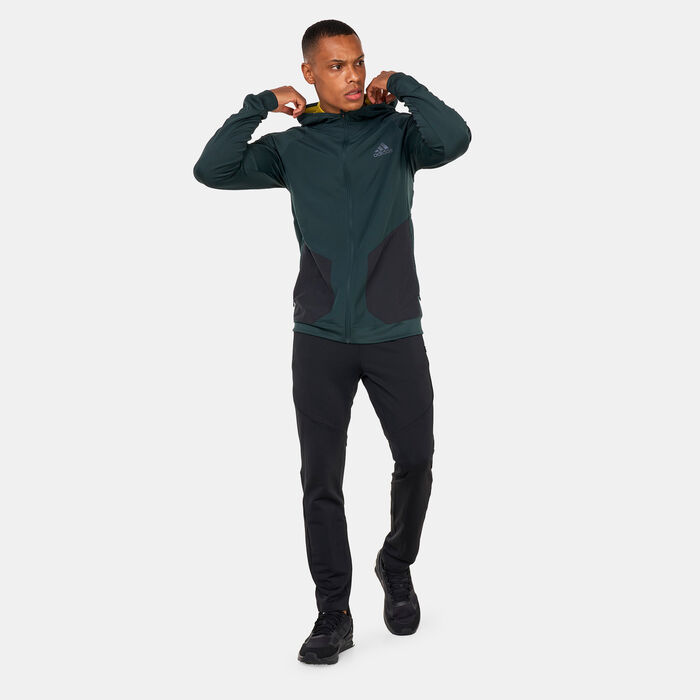 adidas Men's Training Full-Zip Hoodie Green image number 2