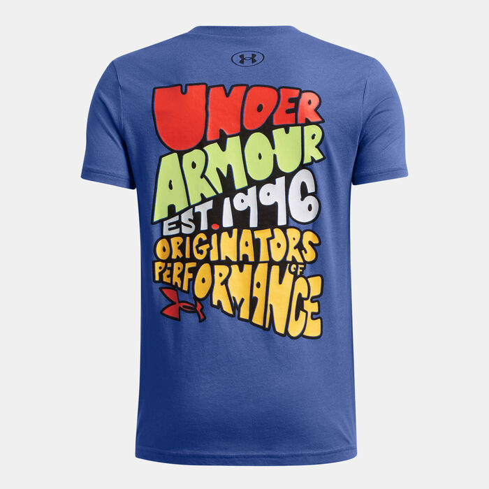 Under Armour Kids' BTS Cartoon Letters Training T-Shirt Blue image number 1