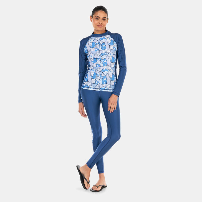 COEGA Women's Printed Long Sleeve Rashguard Blue image number 2
