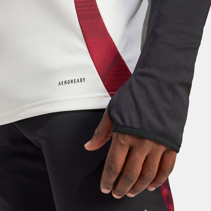 adidas Men's Manchester United Tiro 24 Football Training 1/4-Zip Top Black image number 4