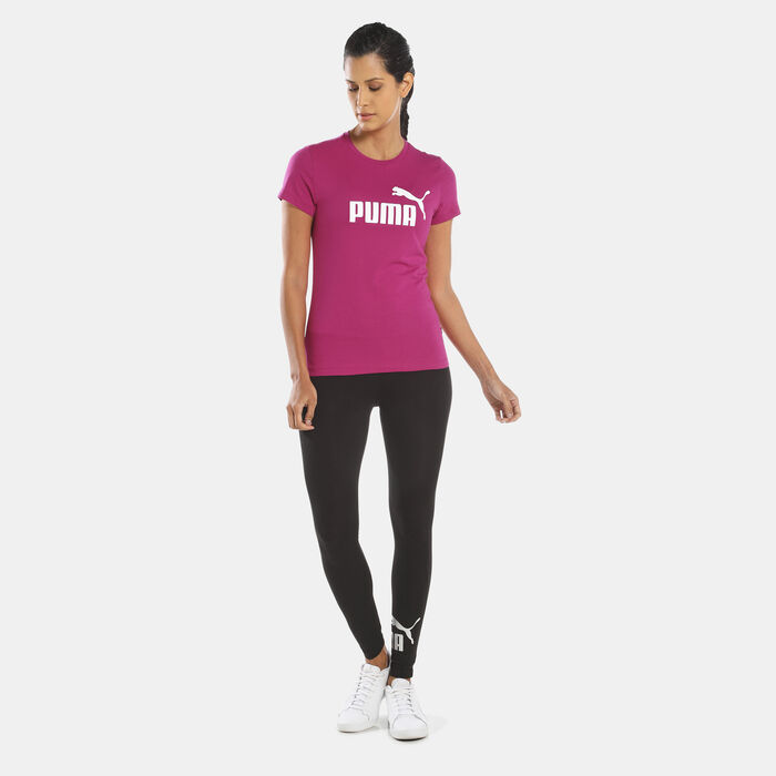 PUMA Women's Essentials Logo T-Shirt Pink image number 2