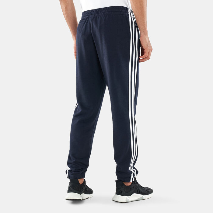 Buy adidas Men's Essentials French Terry Tapered 3-Stripes Pants Blue ...