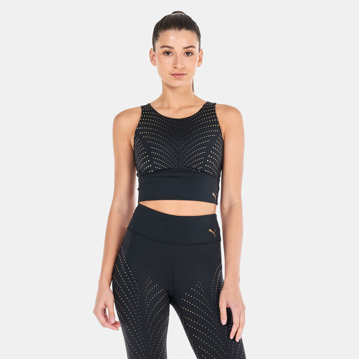 PUMA Women's FOREVER Luxe Graphic Training Sports Bra Black image number 0