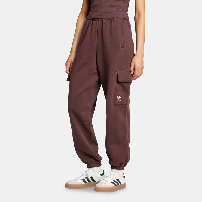 adidas Originals Women's Essentials Fleece Cargo Joggers Brown image number 0