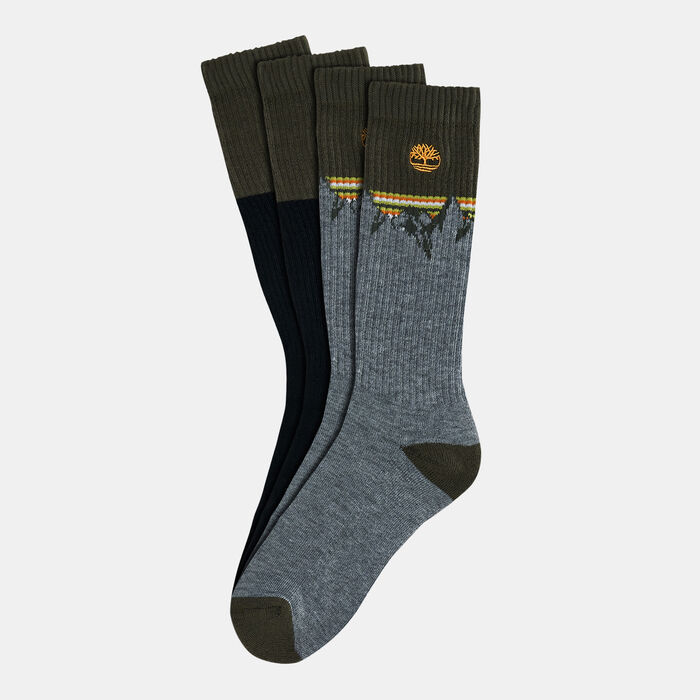 Timberland Men's Top-Stripe Boot Socks (2 Pack) Grey image number 0