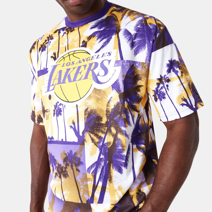 New Era Men's NBA Los Angeles Lakers Palm Tree T-Shirt Yellow image number 2