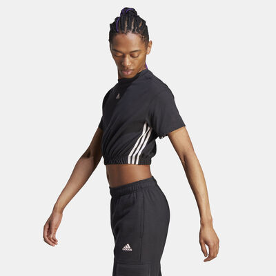 adidas Women's Dance 3-Stripes Crop Top Black
