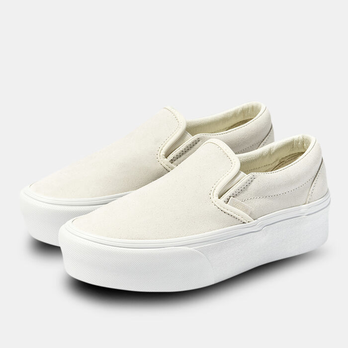 Vans Women's Classic Slip-On Stackfoam Shoes White image number 1
