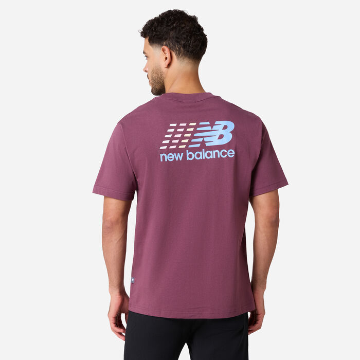New Balance Men's Athletics Logo T-Shirt Purple image number 1