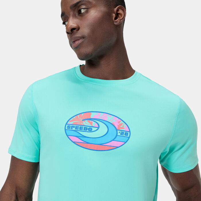 Speedo Men's Graphic Swimming T-Shirt Blue image number 3