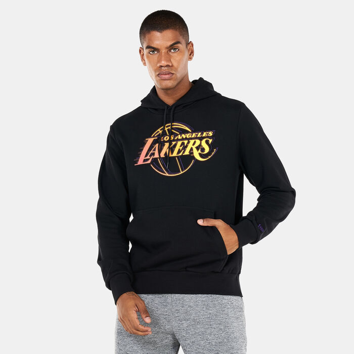 New Era Men's NBA LA Lakers Neon Fade Black Hoodie Black image number 0