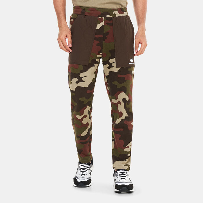 New Balance Men's Athletics Camo Fleece Pants Brown image number 0