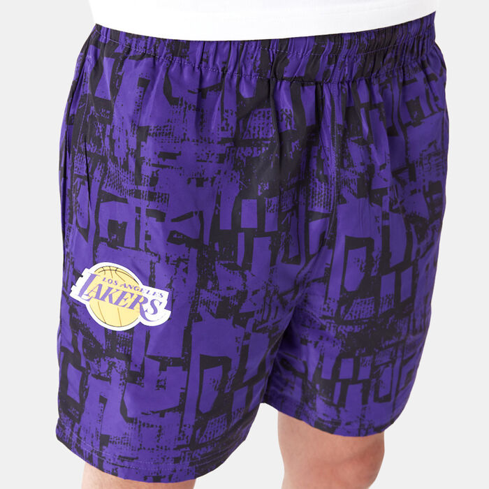 New Era Men's NBA Los Angeles Lakers Allover Print Shorts Purple image number 2
