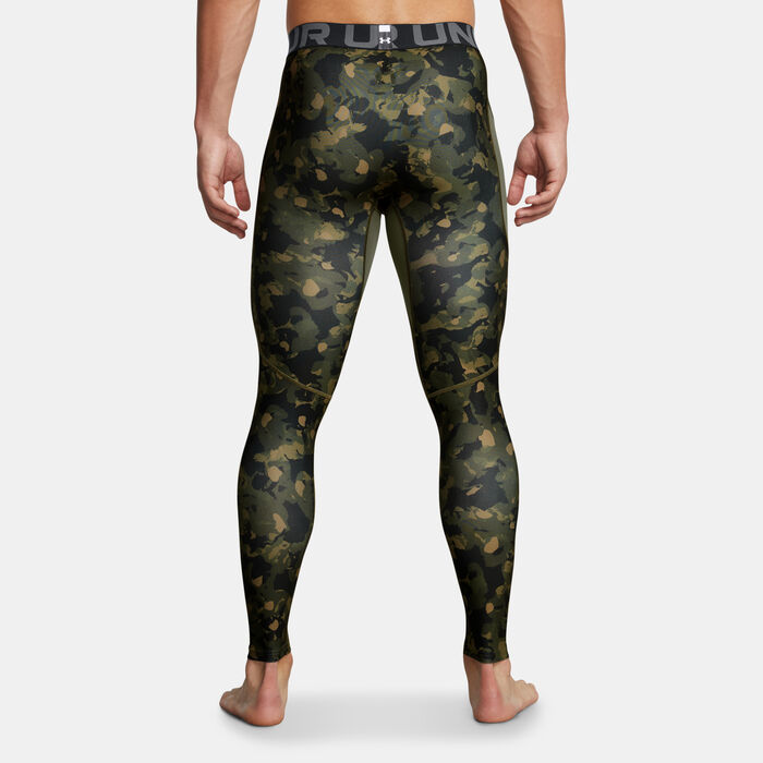 Under Armour Men's HeatGear Printed Leggings Green image number 1
