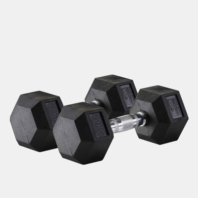 Body Sculpture Hex Rubber Dumbbell - 20kg (1 Pair) Multi