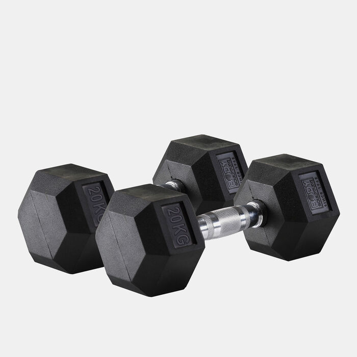 Body Sculpture Hex Rubber Dumbbell - 20kg (1 Pair) Multi image number 0