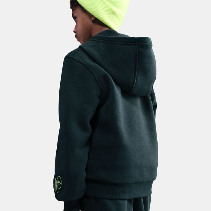Nike Kids' Kylian Mbappé Club Fleece Dri-FIT Hoodie Green image number 1