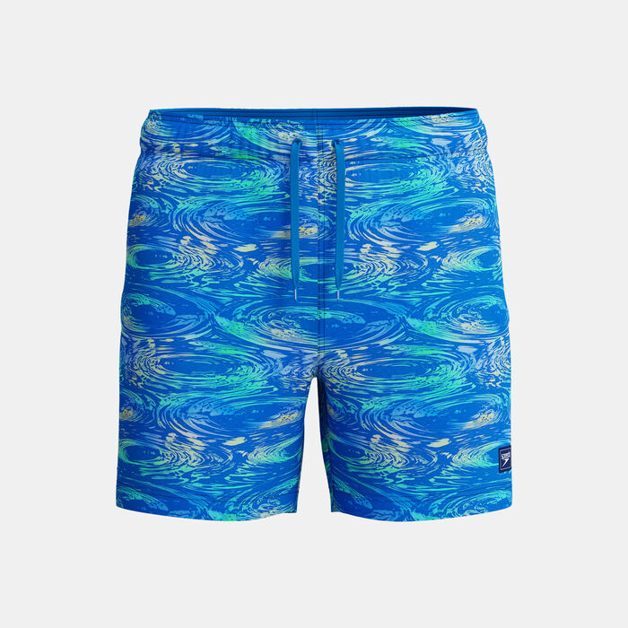 Speedo Men's Print Redondo Edge Volley Swimming Trunks Blue image number 0