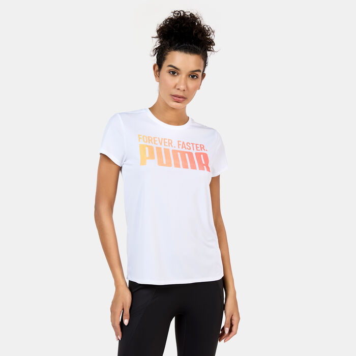 PUMA Women's Run Fav Graphic Running T-Shirt White image number 0