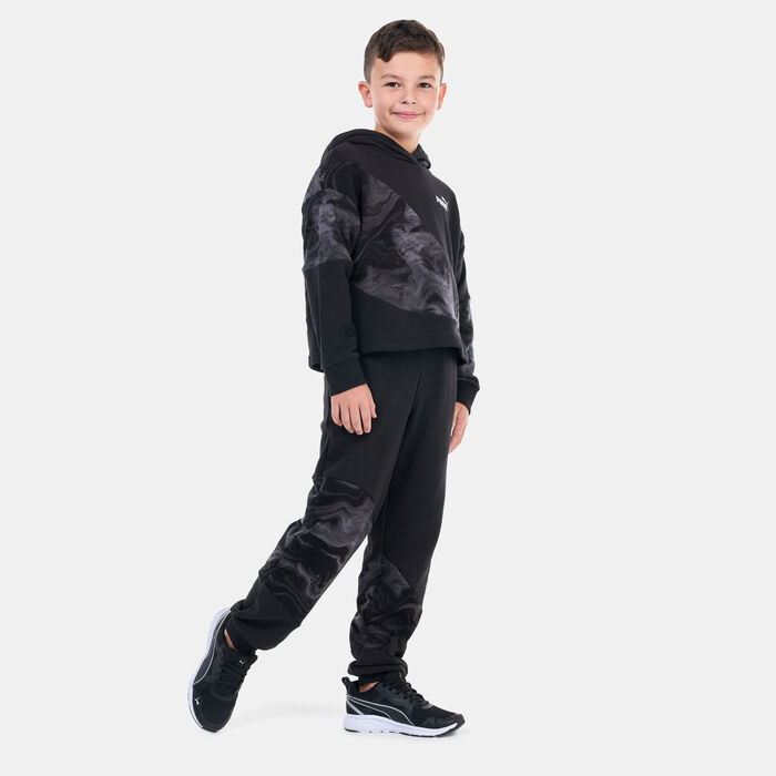 PUMA Kids' POWER Marbleized Pullover Hoodie Black image number 2