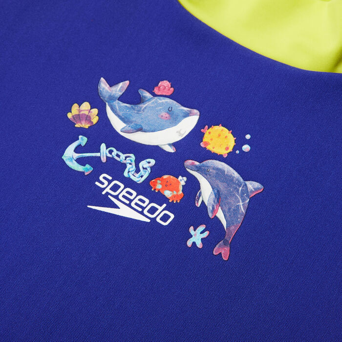 Speedo Kids' Digital Swimming Rashguard and Shorts 2-Piece Set Blue image number 3