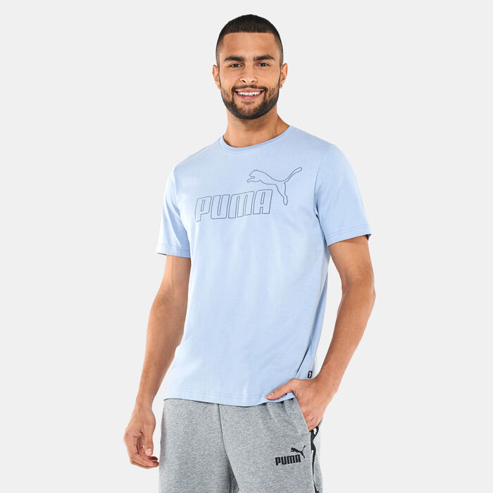 PUMA Men's Essentials Elevated T-Shirt Blue image number 0