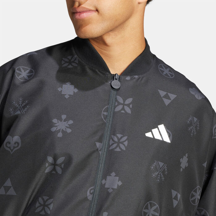 adidas Men's Bloom Sky Print Bomber Jacket Black image number 3