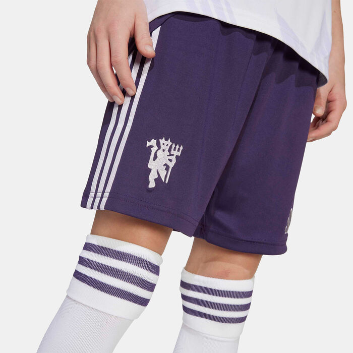 adidas Kids' Manchester United 25/26 Away Replica Football Shorts Purple image number 3