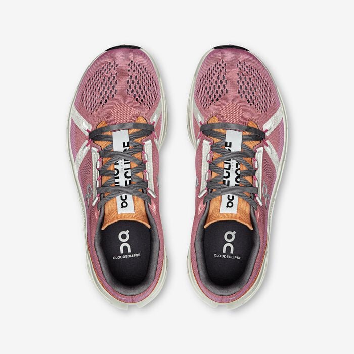 On Women's Cloudeclipse Running Shoes Orange image number 4