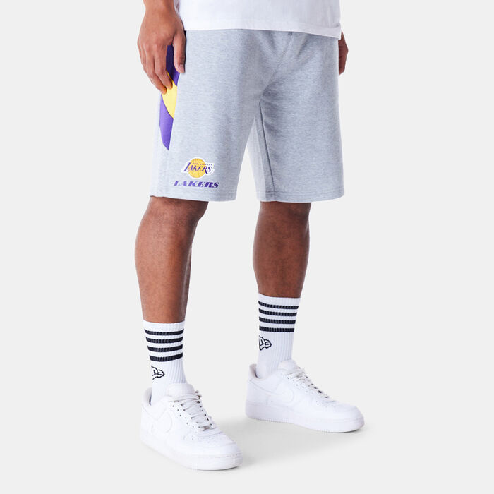 New Era Men's NBA Los Angeles Lakers Panel Shorts Grey image number 0