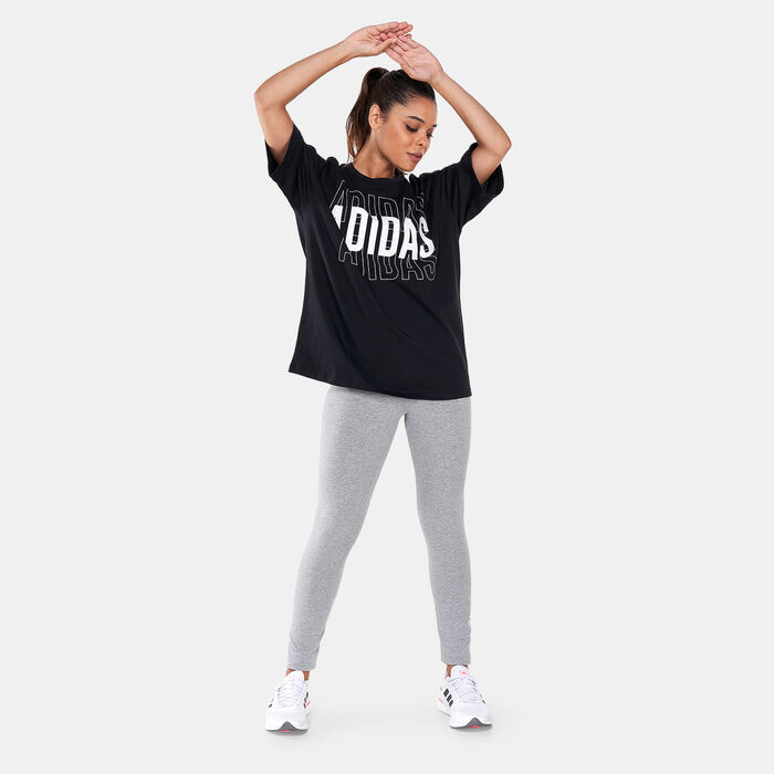 adidas Women's Essentials Repeat Logo Oversized T-Shirt White image number 2