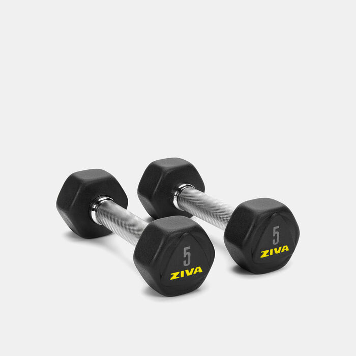 ZIVA Performance Hexagon Steel Dumbbell - 5kg (1 Pair) Multi image number 0