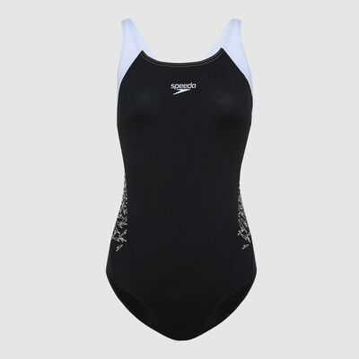 Speedo Women's Boom Splice Muscleback Swimsuit Black