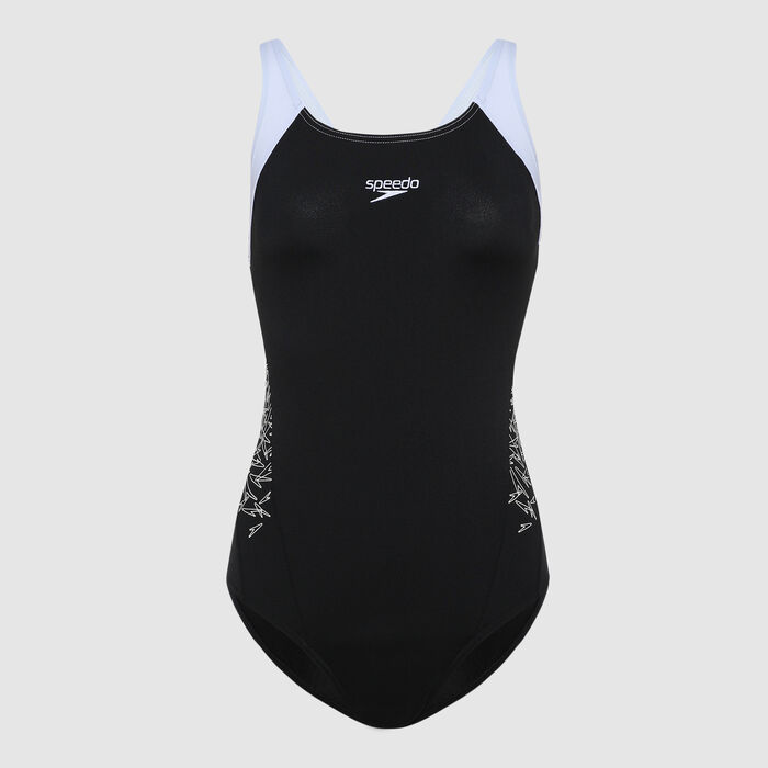 Speedo Women's Boom Splice Muscleback Swimsuit Black image number 0