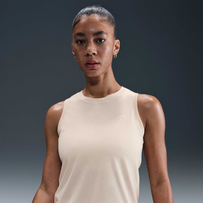 Nike Women's Trail Dri-FIT Running Tank Top Beige image number 0
