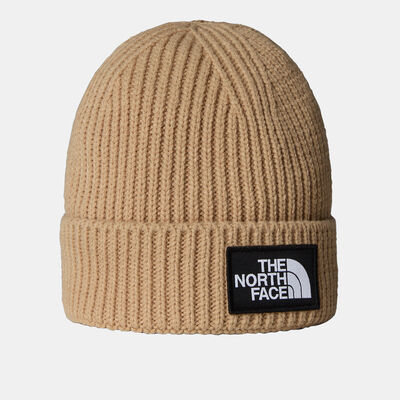 The North Face Logo Box Cuffed Beanie Beige
