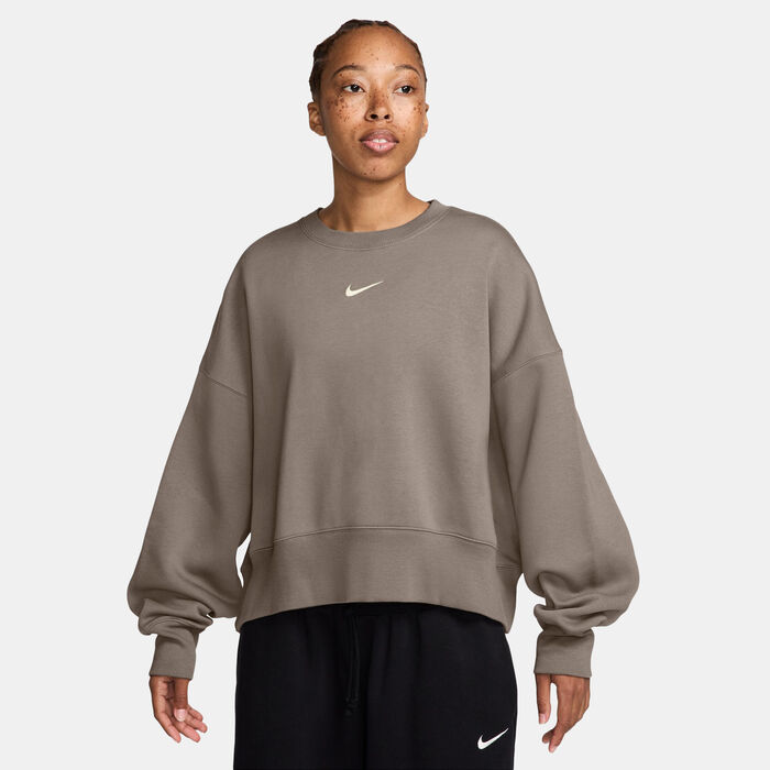 Nike Women's Sportswear Phoenix Fleece Sweatshirt Brown image number 0