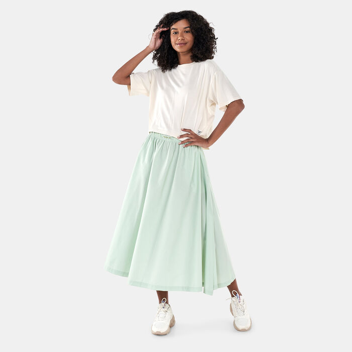Reebok Women's Classics Long Skirt Green image number 2