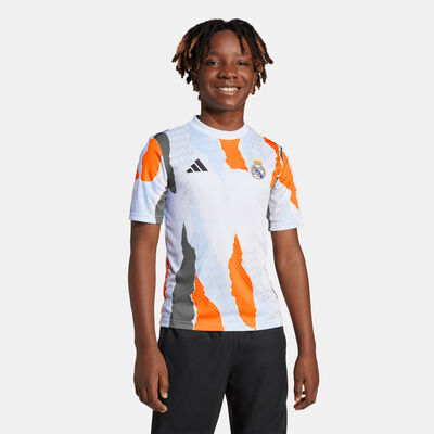 adidas Kids' Real Madrid 24/25 Pre-Match Football Top White