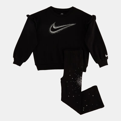 Nike Kids' Ruffle Crew Flare T-Shirt and Leggings Set (Baby and Toddler) Black