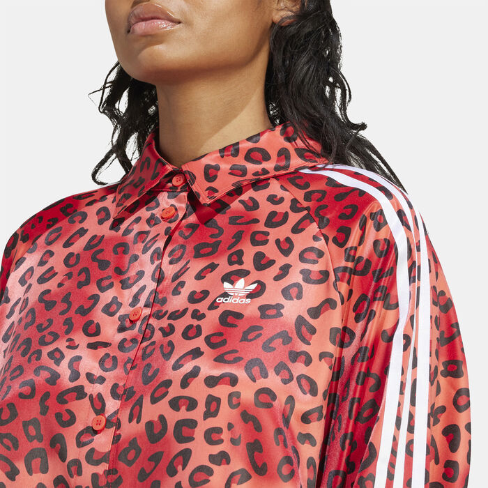 adidas Originals Women's Leopard Luxe Shirt Red image number 3
