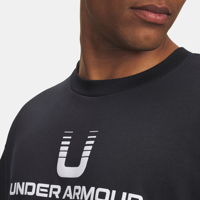 Under Armour Men's U Logo Heavyweight T-Shirt Black image number 2