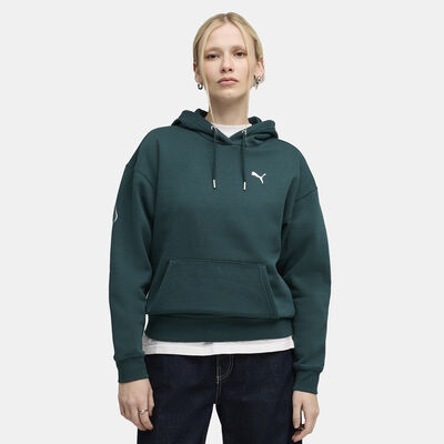 PUMA Women's Maximal Metallic Comfort Hoodie Green
