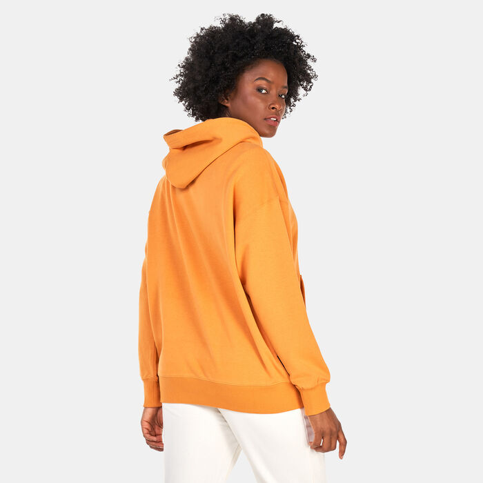 PUMA Women's Downtown Graphic Pullover Hoodie Orange image number 1