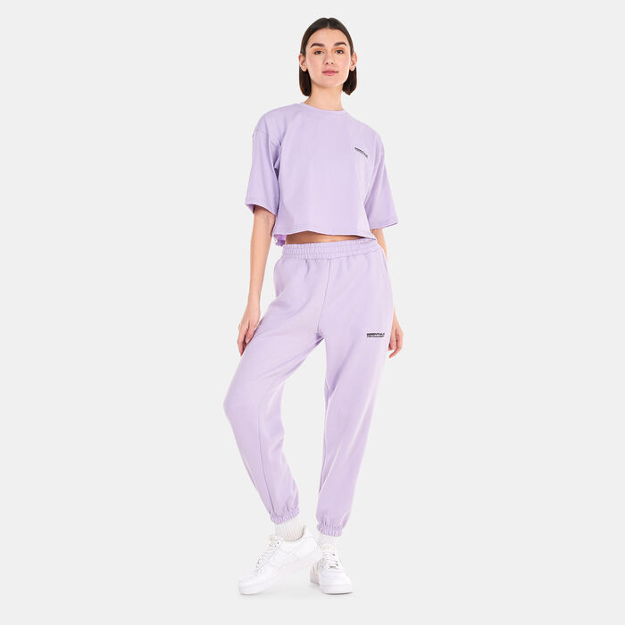 The Giving Movement Printed Organic Fleece Joggers White image number 2