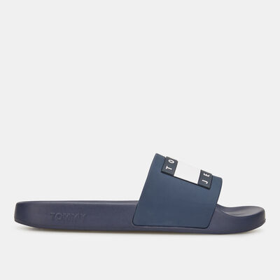 Tommy Hilfiger Women's Essential Embossed Pool Slides Blue